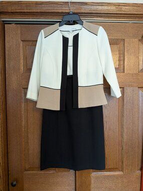 Studio One 2-Piece Dress Suit B/W & Tan